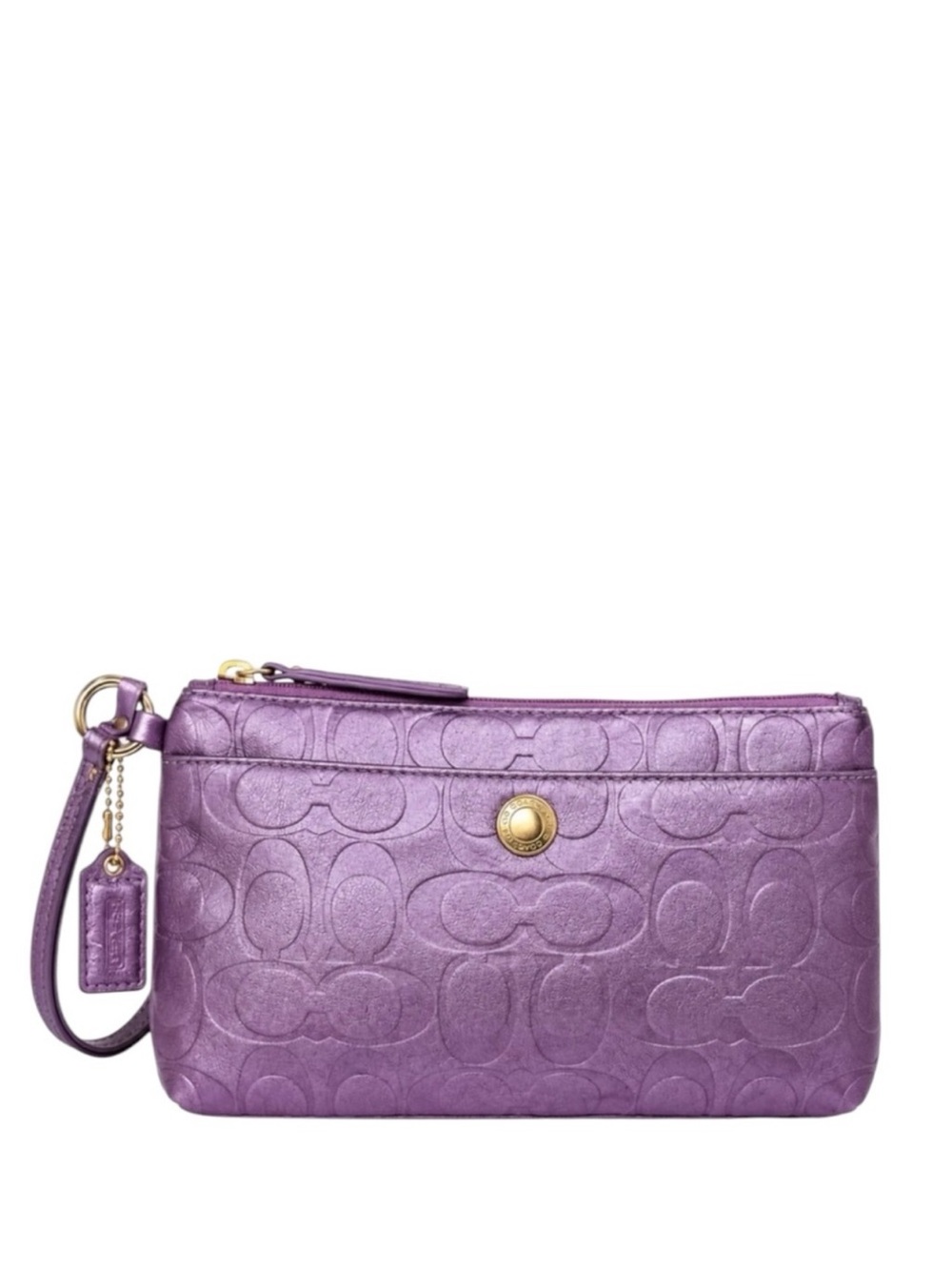 Coach Purple Metallic Wristlet-EUC